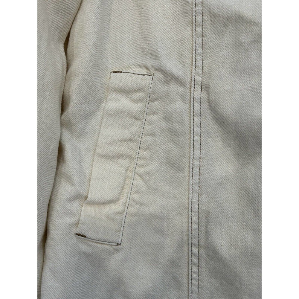Free People Denim Jacket Long Trucker Wide Sleeves Oversize Distressed NWOT XS - Picture 14 of 15